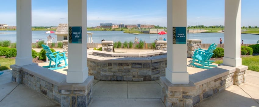 Patio area at Greenwood apartment